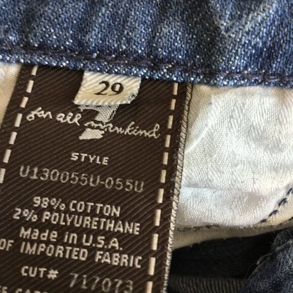 7 For All Mankind Jeans Bootcut Women's Sz 29 "A" Pocket Embellished Medium Wash - Picture 5 of 9
